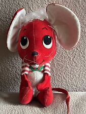 Vtg Dream Pets San Francisco Red Flocked Plush Christmas Mouse 1960's R. Dakin
