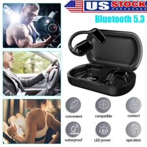 Ear Air Conduction Earring Type Sports Clip Ear Wireless Bluetooth Earphones - Picture 1 of 13