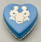 Wedgwood Jasperware Blue Heart Shaped "Royal Birth 1982" Lidded Trinket Box