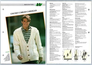 Chunky Cabled Cardigan #11 Men Creative Knitting Pattern - Picture 1 of 1