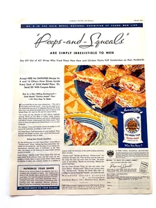 Gold Medal Flour 1933 Print Ad 'Peeps & Squeals' Recipe Flour Bag Plate of Food - Picture 1 of 4
