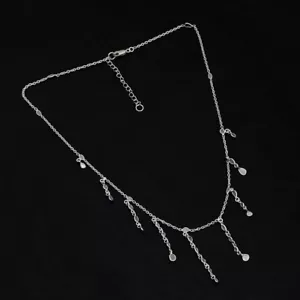2.5 CTW Natural Diamond Polki Slice Long Chain Necklace In 925 Sterling Silver 6 - Picture 1 of 3