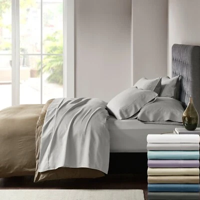 Madison Park 800 Thread Count Cotton Blend Sateen Deep Pocket Bed Sheet Set - Image 1 of 4