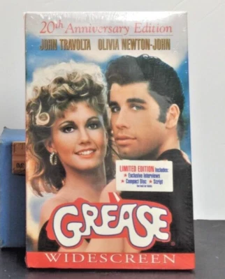 GREASE The Movie 20th Anniversary Widescreen Edition VHS With Script New Sealed - Image 1 of 3