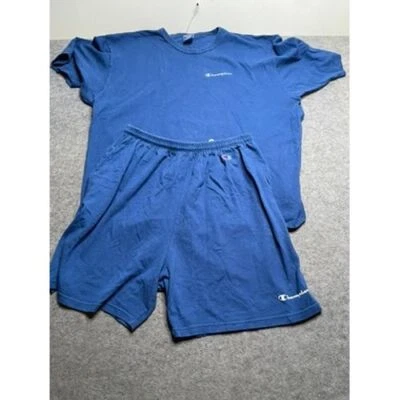 Conjunto de Camiseta y Pantalones Cortos Atléticos Azul Campeón Años 90 De Colección Sudadera Ropa de Salón XXL Foto 1 de 4