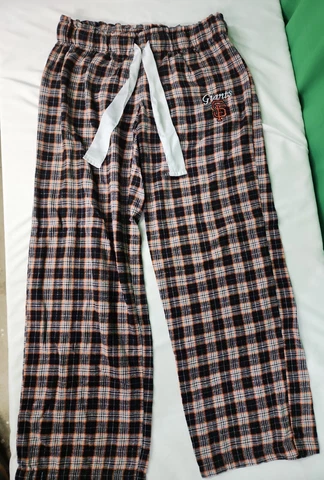 SF Plaid Giants Pajama Bottoms PJ’s Lounge Pants Unisex Size MEDIUM Genuine Cover