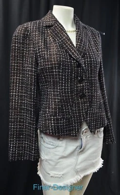 Chaqueta CWC Coldwater Creek Shabby BLAZER Tweed Abrigo Ligero Ajuste Recortado Talla P4 S NUEVA Foto 1 de 4