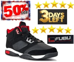 FUBU Men's Zone High-Top Basketball Shoes, Size 7 Red/Black/White, NWT no box - Picture 1 of 24