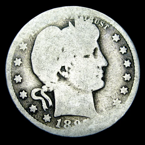 1897-O? Barber Quarter Dollar Silver ---- Weak Date Nice Coin ---- #MP222 Cover