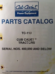 IH International Cub Cadet Rasentraktor 123 Hydro Teile Handbuch TC-113 - Bild 1 von 3