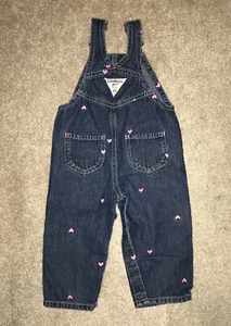 Oshkosh B'Gosh Gr. 12 Monate Vestbak Overall Denim Jeans Latzhose bestickt Herzen - Bild 1 von 12