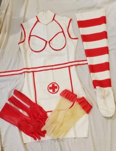 Latex / Rubber NURSE's uniform with stockings & gloves * FAST Priority Shipping - Picture 1 of 7