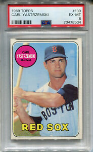 1969 Topps #130 Carl Yastrzemski PSA 6 EX-MT Boston Red Sox