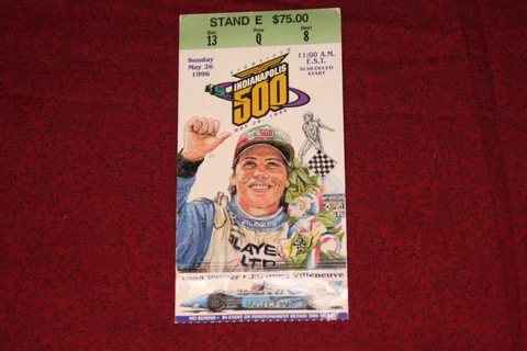 1996 Indianapolis Indy 500 Ticket Cover