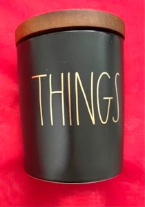 🔥Rae Dunn THINGS Canister Black/Gold Color LL 🎁❤️ Storage NWT - Picture 1 of 6