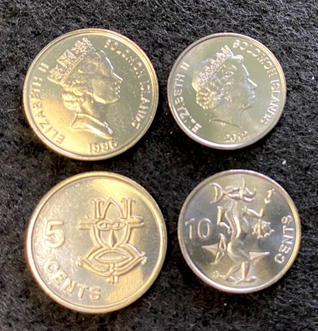Solomon Islands 2 Coins Set 5, 10 Cents UNC World Coins Cover
