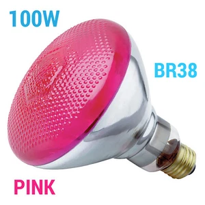 PINK Reflector Floodlight 100W BR38 120V Medium E26 Base 100BR38/PK - Picture 1 of 4