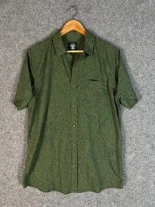 Rip Curl Shirt Mens Large Green Geometric Short Sleeve Button Up Casual Pocket - Picture 1 of 10