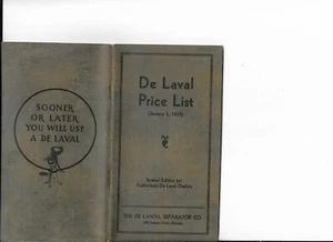 DE LAVAL SEPARATORS PRICE LIST JANUARY 1,1933 EDITION - Picture 1 of 3