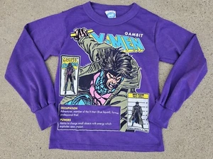 Vintage Youth 1993 X-men Gambit Long Sleeve Shirt Size (8-10)-Purple - Picture 1 of 4
