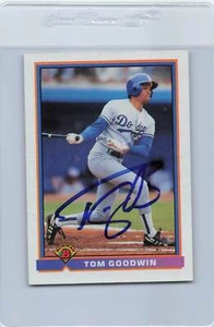 1991 Bowman #608 Tom Goodwin Dodgers Signed Auto *G3333 - Picture 1 of 2