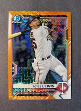 Royce Lewis 2021 Bowman Chrome Prospects BCP-63 Mojo Refractor Orange /25 TWINS