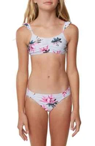 O'Neill Girls Horizon Sydney Ruffle Two-Piece Swimsuit Size 8 L70741 - Picture 1 of 4