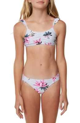 Traje de baño de dos piezas con volantes O'Neill Horizon Sydney para niñas talla 8 L70741 Foto 1 de 4