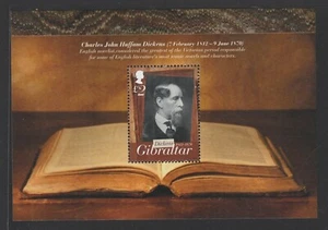 GIBRALTAR - 2012 Birth Bicentenary of CHARLES DICKENS Writer MINISHEET MNH - Picture 1 of 1
