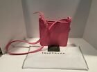 Longchamp Le Foulonne Handtasche rosa Umhängetasche Leder kleine Süßigkeiten 7,75"" Reißverschluss Neu