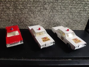 Vintage Lesney "Matchbox" Serie NO 55/59 Ford Galaxie Fire Chief plus 2 Polizei  - Bild 1 von 11