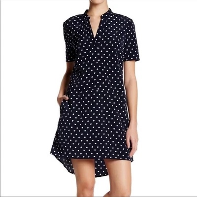 Vestido camisero Anthropologie Cupcakes & Cashmere talla XS bolsillos azul marino Foto 1 de 4