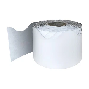 Carson-Dellosa Rolled Scalloped Bulletin Board Borders White (108473) - Picture 1 of 1