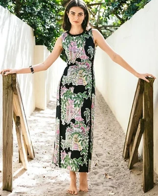 NWT Lilly Pulitzer Darlene Stretch Maxi Shift Dress in Onyx PB Toile, Size NEW. - Image 1 of 4