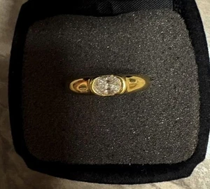 Tiffany & Co. Diamond 18k Yellow Gold Oval cut Band Ring US Size 6 Vintage - Picture 1 of 6