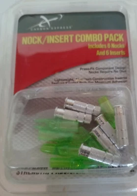 Carbon Express #3004 6 Nocks/6 Inserts Combo Pack-NEW-SHIP N 24 HOURS - Image 1 of 3