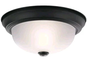 Kichler 2 Light 11" Flush Mount, Black - 8111BK NEW IN BOX - Picture 1 of 8
