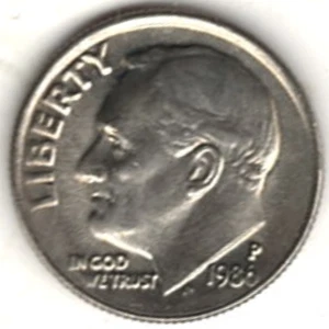 1986 P CLAD ROOSEVELT DIME IN BU CONDITION stk 2 - Bild 1 von 4