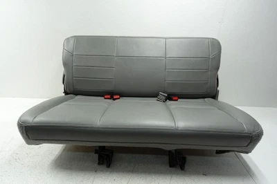 2000-2005 OEM Ford Excursion 3rd Row Rear Seats Back Grey Leather |W6133 - Image 1 of 4