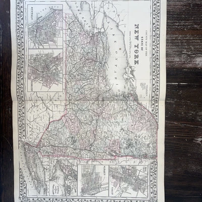 1880 Mitchell's Map, County Map of the State of New York Authentic Hand-Colored - Image 1 of 4