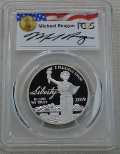 2019-W $100 Platinum Eagle 1 Oz .999 PCGS PR 70 Liberty Reagan Legacy Signed - Picture 1 of 4