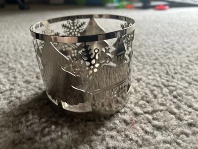 Bath& Body Works Christmas Snowman & Christmas Tree Three Wick Candle Holder - Image 1 of 4