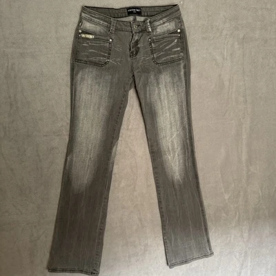 Virgin Only USA Women’s Black White Washed Jeans Embroidered Bejeweled Size 7 - Image 1 of 4