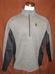 Spyder Core Men's 1/4-Zip Long-Sleeve Sweater, Shirt, Gray, Polyester, 2XL, EUC - Picture 1 of 6