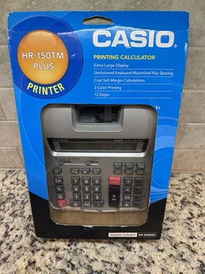 Casio HR-150TM Plus-W Desktop 12-Digit Printing Calculator NIB Fast Free Ship - Image 1 of 4