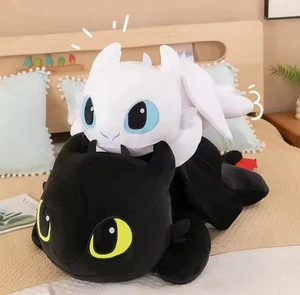 Peluche Dragon Trainer Bianco Nero Giocattolo Regalo Bambini Furia Buia e Bianca - Foto 1 di 8