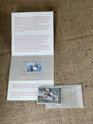 1982-83 DUCK STAMP / DAVID A MAASS SIGNED + 1986 Canada - Image 1 of 4