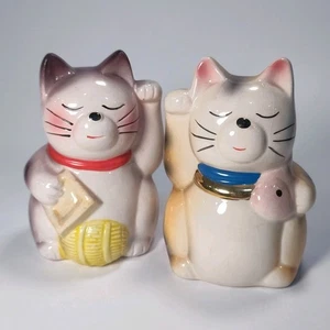 Japanische Glückskatzen 4" Figuren 2 Stück Maneki Neko - Bild 1 von 9