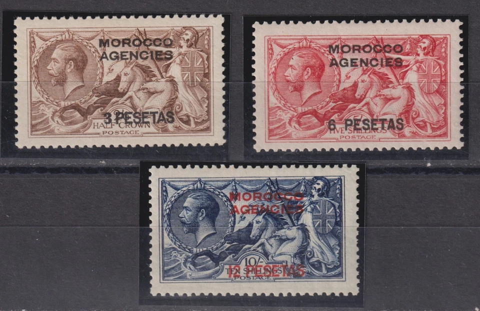 Morocco Agencies 1907 SG 121-123 MLH VF / CAT VALUE $160 - Image 1 of 1