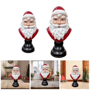 Santa Head Statue Artwork Party Favors Creative Sculpture Christmas Figure - Picture 1 of 11